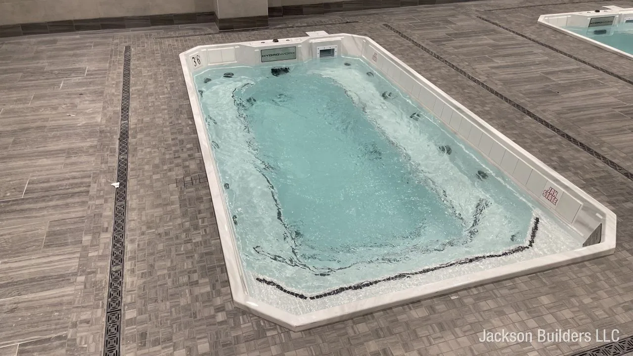 Endless Pool swim spa installed in a commercial fitness room — Jackson Builders project photo 6